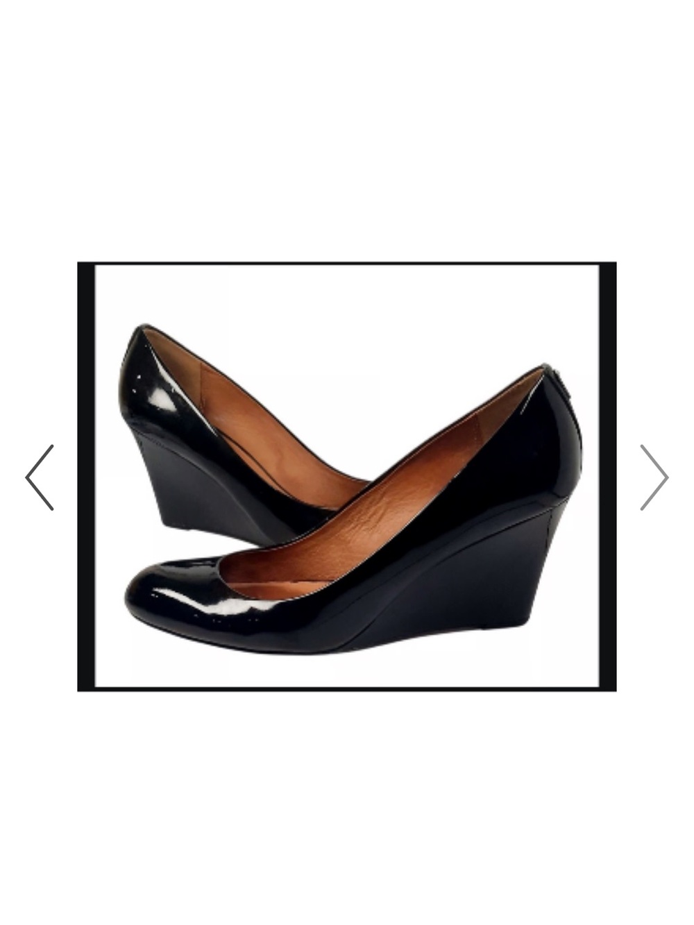 Coach Black Patent Leather Wedge Pumps